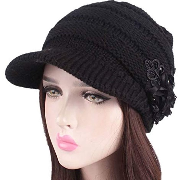 ladies hat winter beanie knit caps - Picture 2 of 6